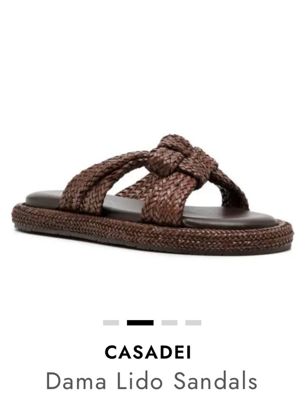 Casadei Dama Lido Woven Sandals – Rum Brown – Size 39 – NEW